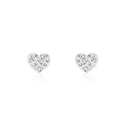 Boucles D'oreilles Puces Or Jaune Ianuaria Cristal