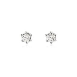 Boucles D'oreilles Puces Natalia Pl Platine Blanc Diamant