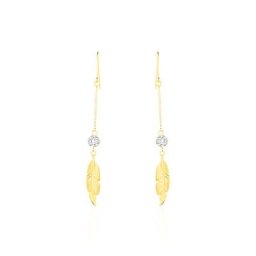 Boucles D'oreilles Pendantes Powoo Or Jaune Strass