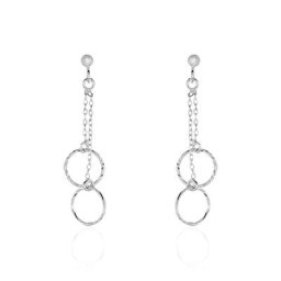 Boucles D'oreilles Pendantes Noemia Argent Blanc