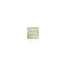 Boucle D'oreille Puce Unitaire Acier Blanc Et Plaqué Or Anson