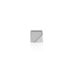 Boucle D'oreille Puce Unitaire Acier Blanc Tiago Diamant