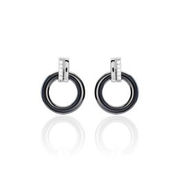 Boucles D'oreilles Pendantes Bertillianne Argent Céramique Et Oxyde