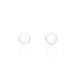 Boucles D'oreilles Puces Orbe Argent Blanc Céramique