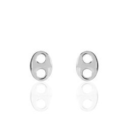 Boucles D'oreilles Puces Sherry Argent Blanc