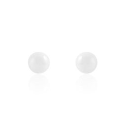 Boucles D'oreilles Puces Solene Argent Blanc Céramique