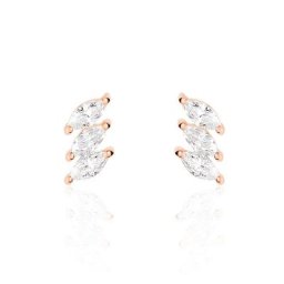 Boucles D'oreilles Puces Edma Or Rose Oxyde De Zirconium