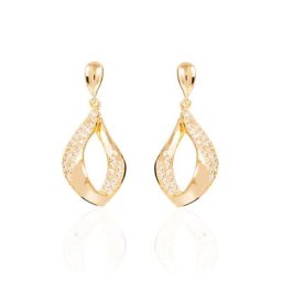 Boucles D'oreilles Pendantes Mai-lee Plaqué Or Oxyde De Zirconium