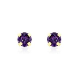 Boucles D'oreilles Puces Or Jaune Oxyde De Zirconium