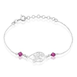 Bracelet Oumoul Argent Blanc Pierre De Synthese