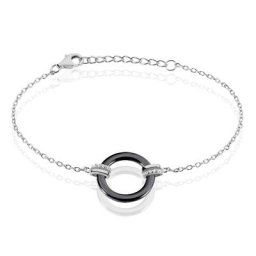 Bracelet Bertillianne Argent Blanc Céramique Et Oxyde De Zirconium