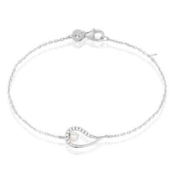 Bracelet Akiko Argent Blanc Perle De Culture Et Oxyde De Zirconium