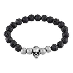 Bracelet Leto Acier Blanc Pierre De Lave