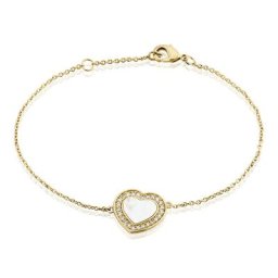 Bracelet Plaqué Or Jaune Aludra Nacre Oxydes De Zirconium