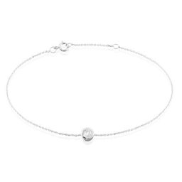 Bracelet Columbine Or Blanc Oxyde De Zirconium Blanc