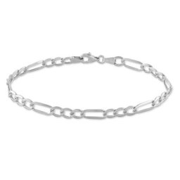 Bracelet Cameo Maille Alternee 1/3 Or Blanc