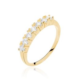 Bague Isee Plaqué Or Jaune Oxyde De Zirconium