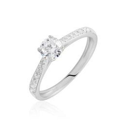 Bague Solitaire Laetitia Or Blanc Diamant Synthetique