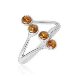 Bague Argent Blanc Accorus Ambre