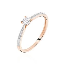 Bague Solitaire Laetitia Or Rose Diamant