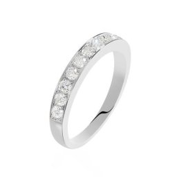 Demi-alliance Or Blanc Valentine Diamants Synthetique
