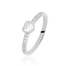 Bague Solitaire Mathylda Argent Blanc Oxyde De Zirconium