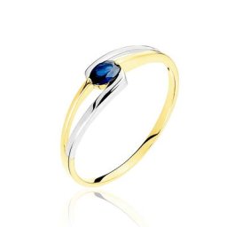 Bague Sylvene Or Bicolore Saphir