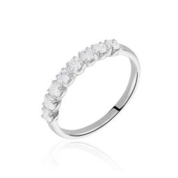 Demi-alliance Or Blanc Eloisa Diamant Synthetique