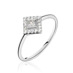 Bague Amane Argent Blanc Oxyde De Zirconium