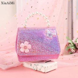 Petit sac à main perlé pour enfants sac à main pour fille mignon papillon fleur lumière