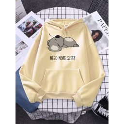 Petit ours qui a besoin de plus de sommeil sweat à capuche imprimé pour femmes mode vêtements