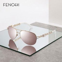 FENCHI-Lunettes de soleil roses pour femmes verres solaires vintage UV 2021 nuances blanches 400