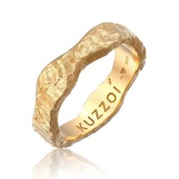KUZZOI - KUZZOI Bague Hommes Bande organique structure en Argent Sterling 925 1 unité