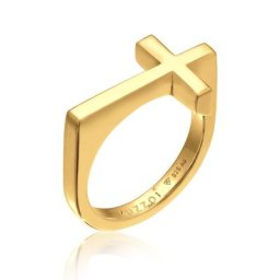 KUZZOI - KUZZOI Bague Hommes Croix foi simple en argent sterling 925 1 unité