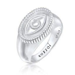 KUZZOI - KUZZOI Bague Signet Homme Oeil du Mal Tendance Chunky en Argent Sterling 92 1 unité