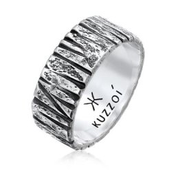 KUZZOI - KUZZOI Bague pour homme Structure martelée aspect organique tendance en arg 1 unité