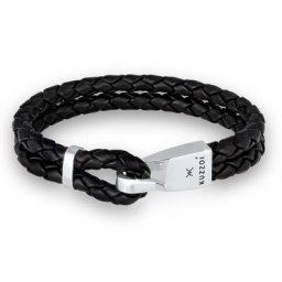 KUZZOI - KUZZOI Bracelet Herren Leder Basic Haken-Verschlu 925 Silber 1 unité