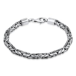 KUZZOI - KUZZOI Bracelet Hommes Rond maillons tendance en argent sterling 925 1 unité
