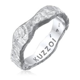 KUZZOI - KUZZOI Bague Hommes Bande organique structure en Argent Sterling 925 1 unité