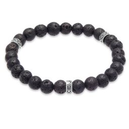 KUZZOI - KUZZOI Bracelet Herren Lava Schwarz Vintage 925 Silber Oxidiert 1 unité