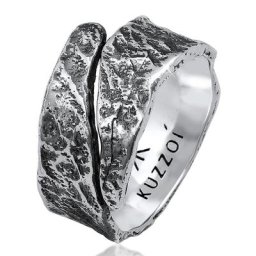 KUZZOI - KUZZOI Bague pour homme Structure usagée d'aspect oxydé en argent sterling 1 unité