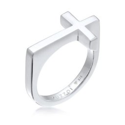 KUZZOI - KUZZOI Bague Hommes Croix foi simple en argent sterling 925 1 unité