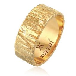 KUZZOI - KUZZOI Bague pour homme Structure martelée aspect organique tendance en arg 1 unité