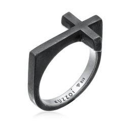 KUZZOI - KUZZOI Bague Hommes Croix foi simple en argent sterling 925 1 unité