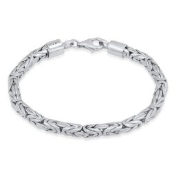 KUZZOI - KUZZOI Bracelet Hommes Rond maillons tendance en argent sterling 925 1 unité