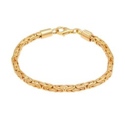 KUZZOI - KUZZOI Bracelet Chaîne de base pour hommes en plaqué or 925 argent sterling 1 unité