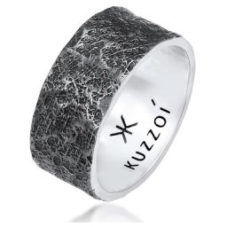 KUZZOI - KUZZOI Bague Structure organique des bracelets pour hommes en argent sterling 925 1 unité
