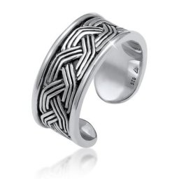 KUZZOI - KUZZOI Bague d'homme en argent sterling 925 avec ornement ouvert 1 unité