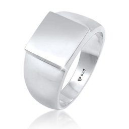 KUZZOI - KUZZOI Bague Hommes Sceau Rectangle Brillant Basique Solide en argent sterling 92 1 unité
