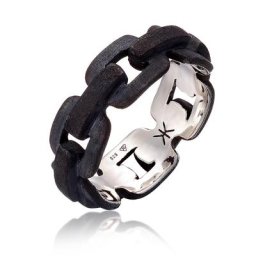 KUZZOI - KUZZOI Bague Chaîne pour homme d'aspect robuste en argent sterling 925 1 unité